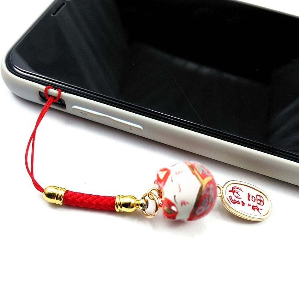 Pingente de Bolsa Pingente Maneki Neko Desenho Animado Cordão de Telefone Ornamentos Kawaii Chaveiro Gato da Sorte Casal