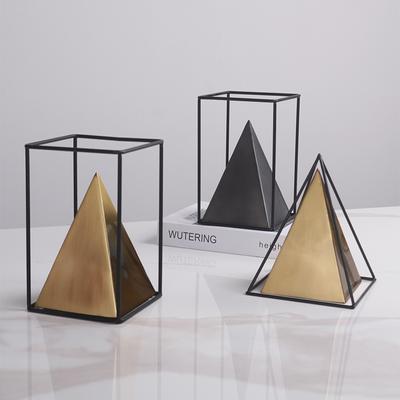 Modern Simple Polygonal Geometric Small Ornaments Pyramid Nordic Entrance Soft Ornaments Metal Model Room Ornaments
