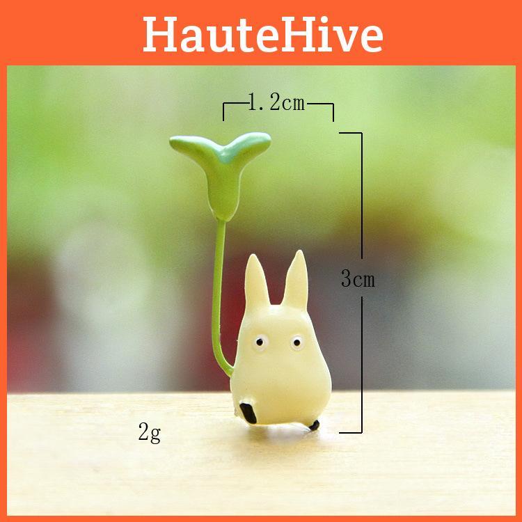 Resin Cartoon My Neighbor Totoro Miniature Garden Decor With Leaf Design For Home Office Gift