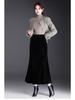 Sequined Velvet Fishtail Midi Skirt - 2026 Spring Fashion