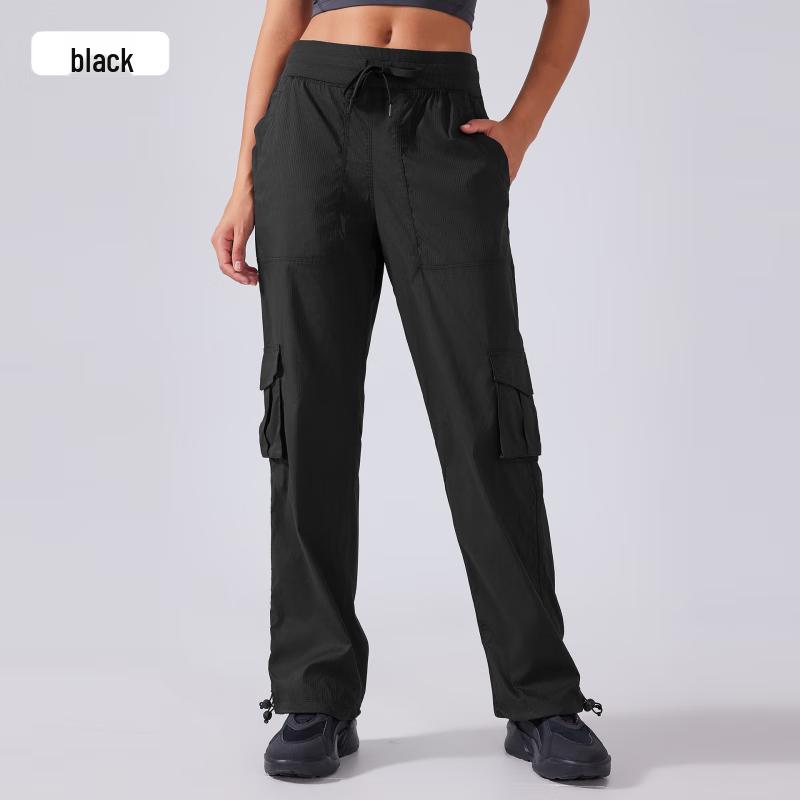 Women's Lightweight Quick-Dry Drawstring Wide-Leg Outdoor Cargo Pants