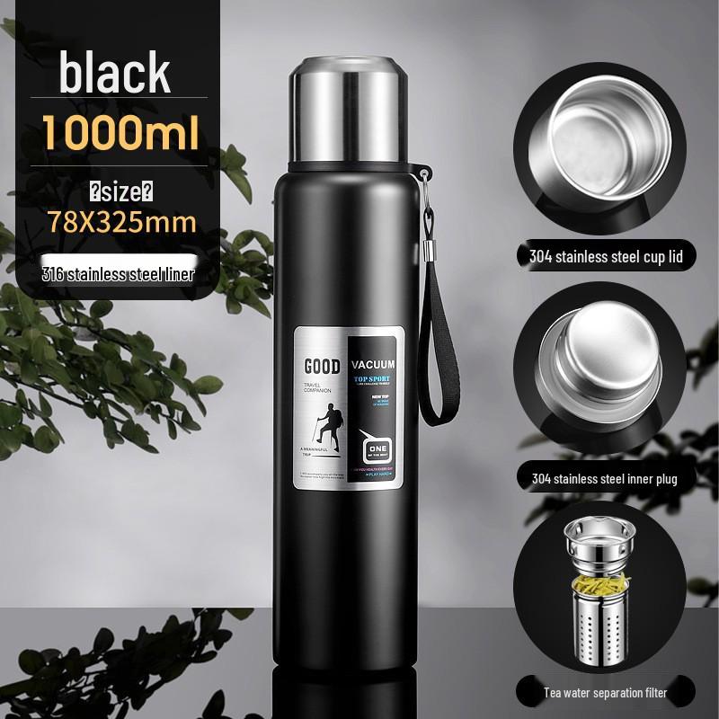 316 Stainless Steel Insulated Travel Flask - Large Capacity & Portable for Outdoor Use