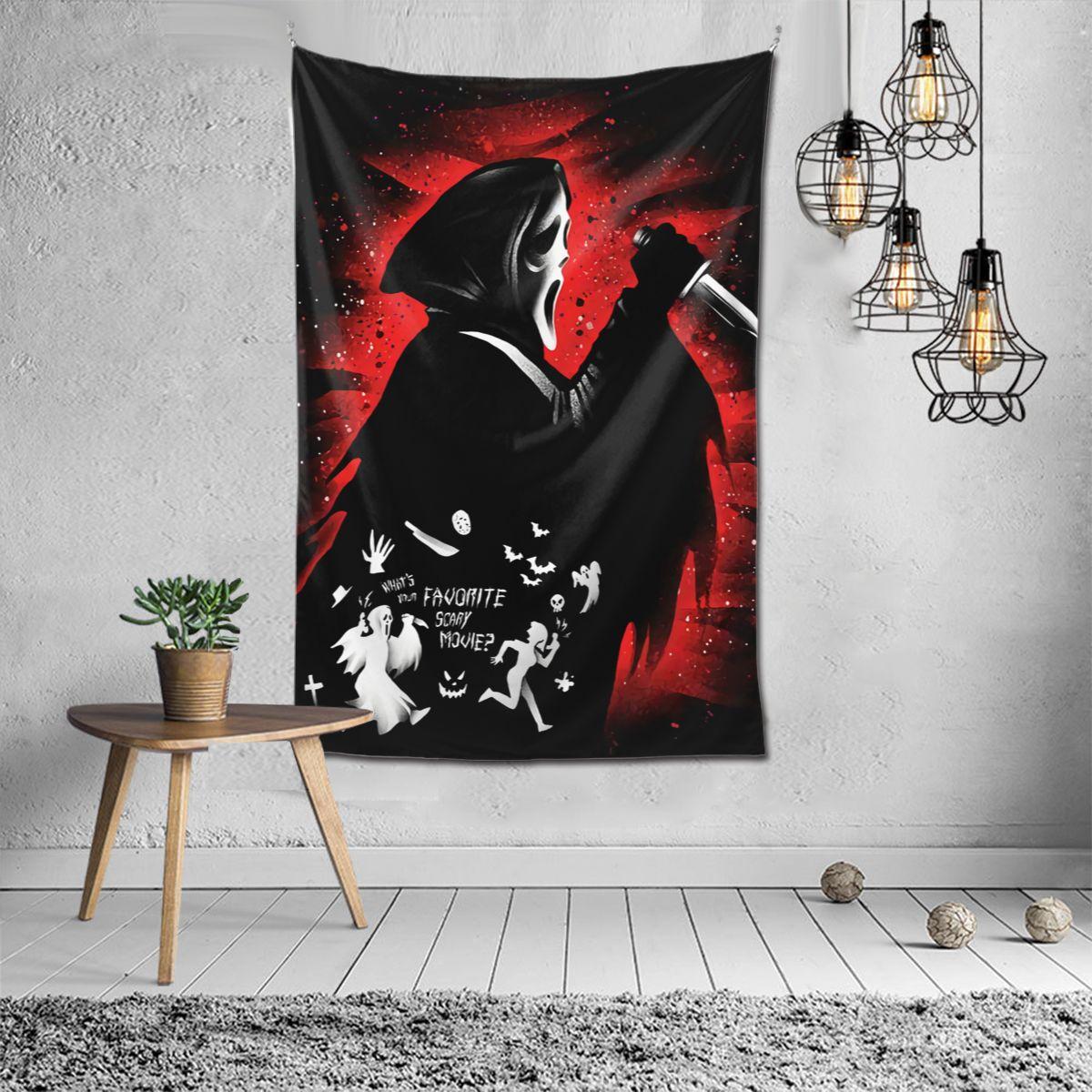 

Домашній декор Хеллоуїн Фільм жахів Крик Обличчя Настінний гобелен Скатертина Вечірка Фон для спальні 230x180 Tapiz 230x180cm