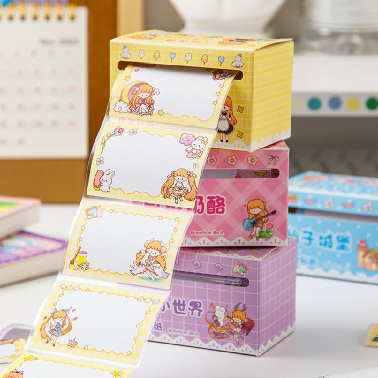 70 Sheets Pull Out Adhesive Notes Pad Small Notepads Cartoon Notes Paper Reminders on Fridges Book Calendar Notebook