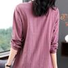 Large Size Women's Shirt Long Sleeved Top Women's Loose Spring Mid Length Solid Color T-shirt
