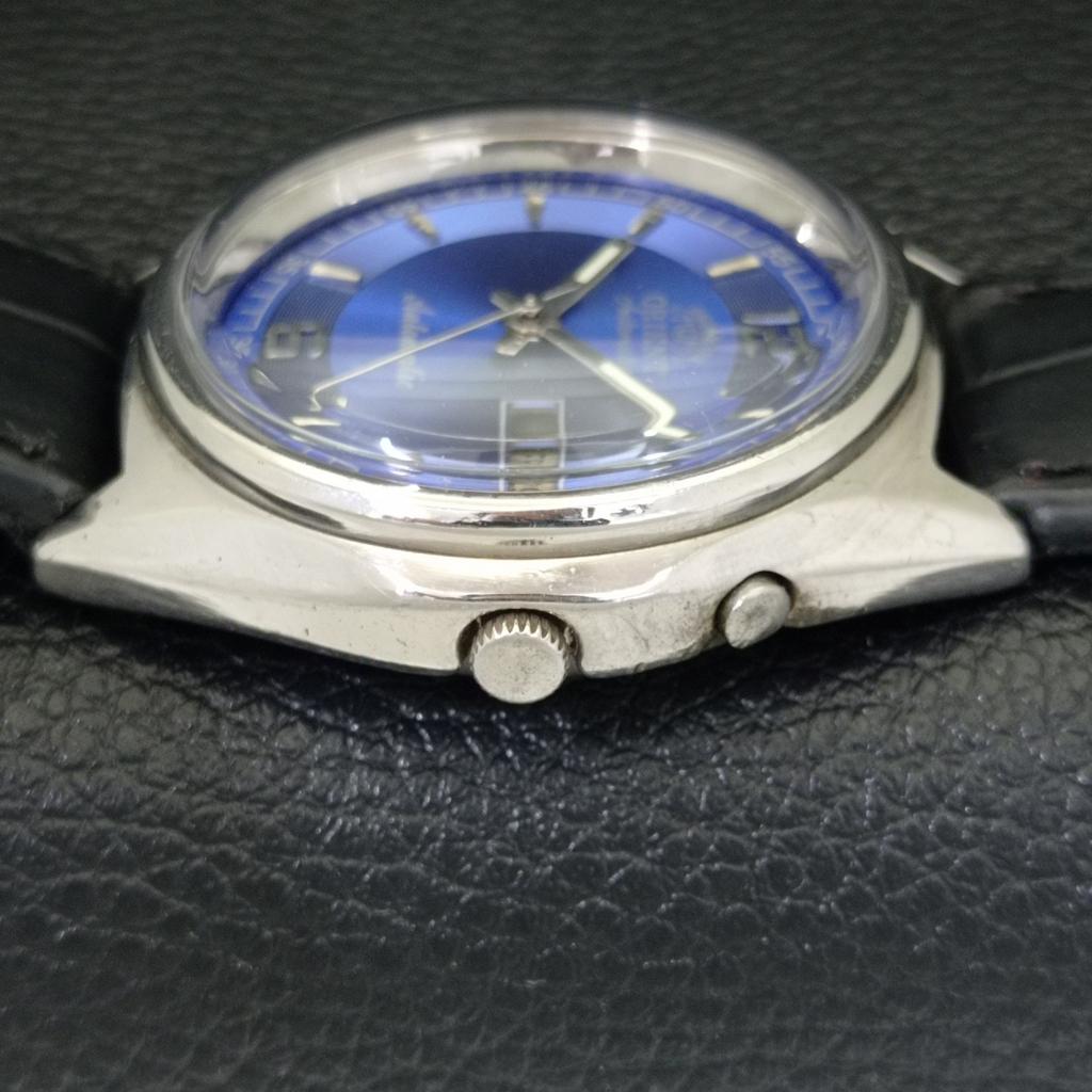 VINTAGE ORIENT AUTOMATIC 46961 JAPAN MENS BLUE COLOR DIAL WATCH A700628-5 R204-a700628