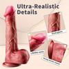 8.27" Waterproof Liquid Silicone Dildo with 10 Vibrations,360° Rotation,Heating,Remote Control,Rechargeable - for G-Spot Stimulation,Couples,and Gifts
