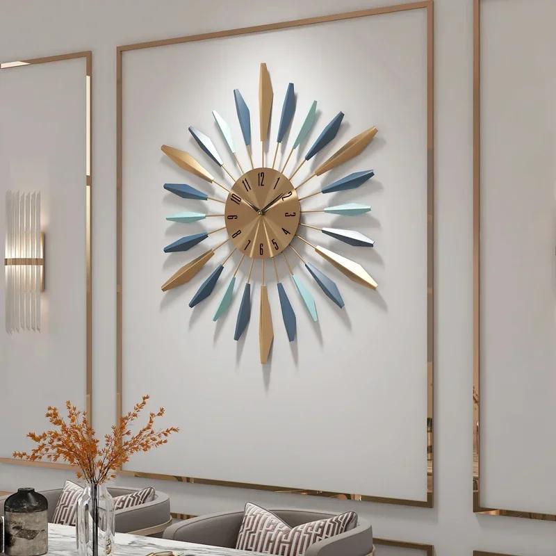 Luxury Creative Watch Wall Large Art Simple Metal Silent Home Design Watch Wall Digital Horloge Murale Wood Home DecoratioD1H1Q6