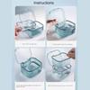 1PC Portable Denture Case Orthodontics StorageBox Denture Bath Box Cup with Strainer Basket for Travel Cleaning Mouth Guard Case