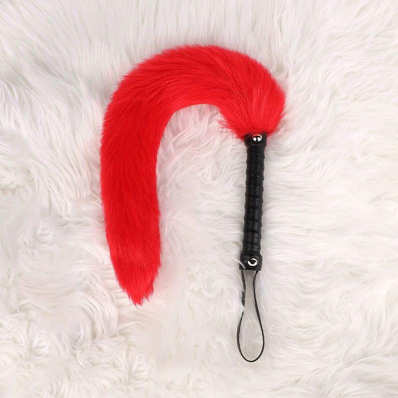Flirt Spanking Sex Toy For Couples Erotic Leather Spank Whip With Fox Tail Adult Game Fetish Slave Paddle Whip  Bondage Whip