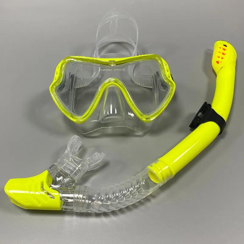 Professional swimming waterproof soft silicone glasses swimming glasses  Full dry breathing tube diving mask