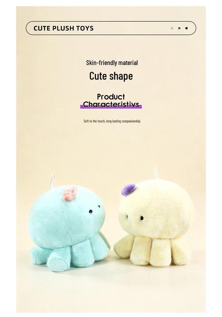 Jellyfish Plush Toy: Soft Marine Animal Octopus Pillow for Bedside or Gift