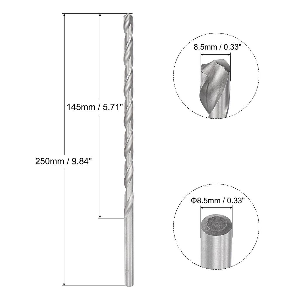200/250/300mm Twist Drill Bits 6.2/7/8/9/10/11/12/13/14/15/16mm High-Speed Steel Extra Long Drill Bit