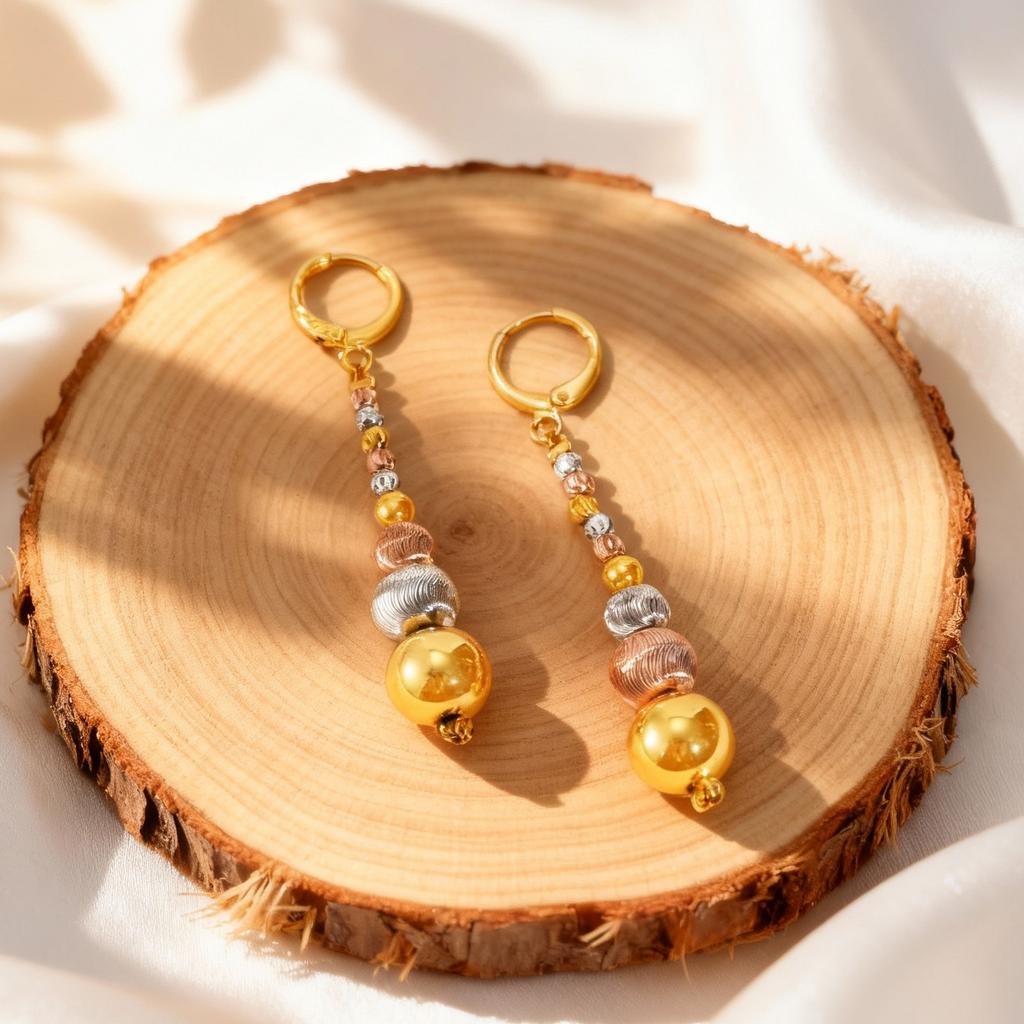 Unregelmäßige dreifarbige Wassermelonen-Perlenohrringe für Damen, runde Kugel-Creolen, luxuriöser Schmuck, Partygeschenke