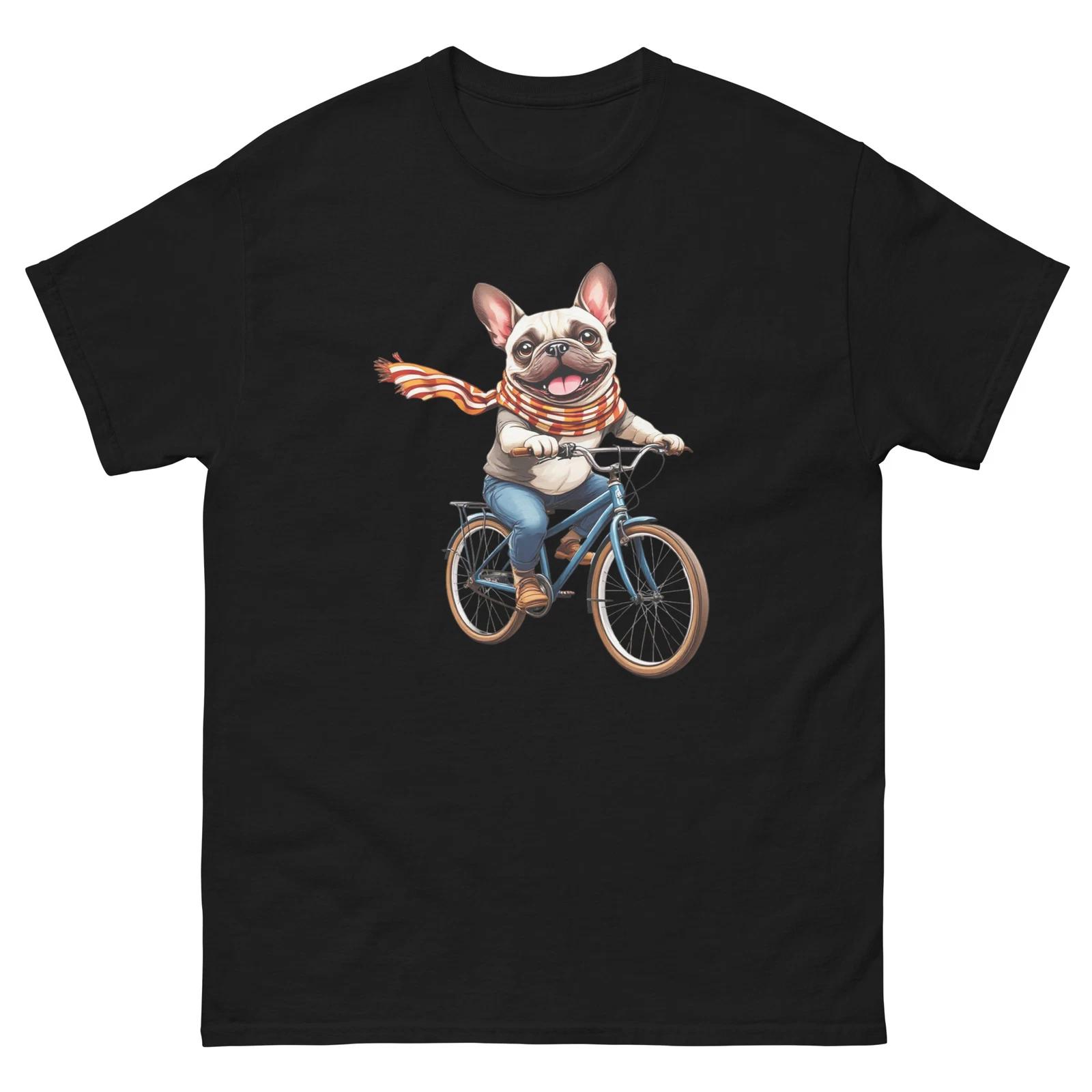 Biking French Bulldog Dog Bike Cycling T-Shirt M
