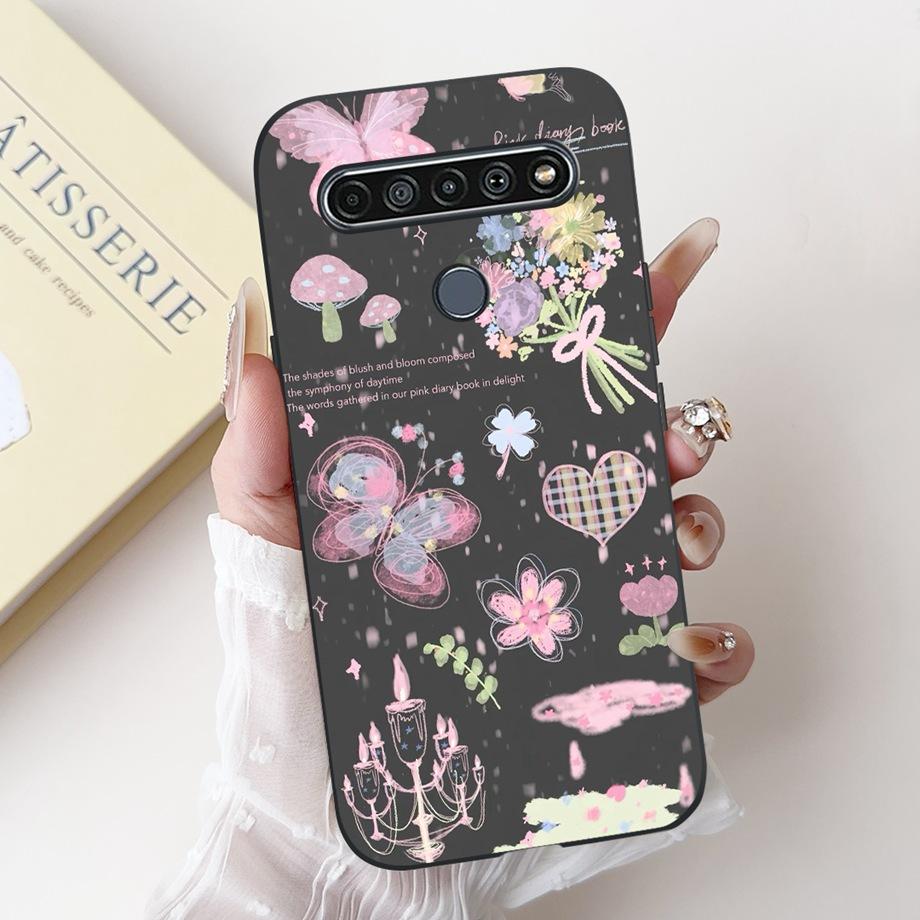 For LG K41s K51s K52 Q52 K61 Q61 K62 K22 2020 Phone Case Back Cover Soft Matte Silicone Slim Fundas Lovely Panda Rabbit Flower