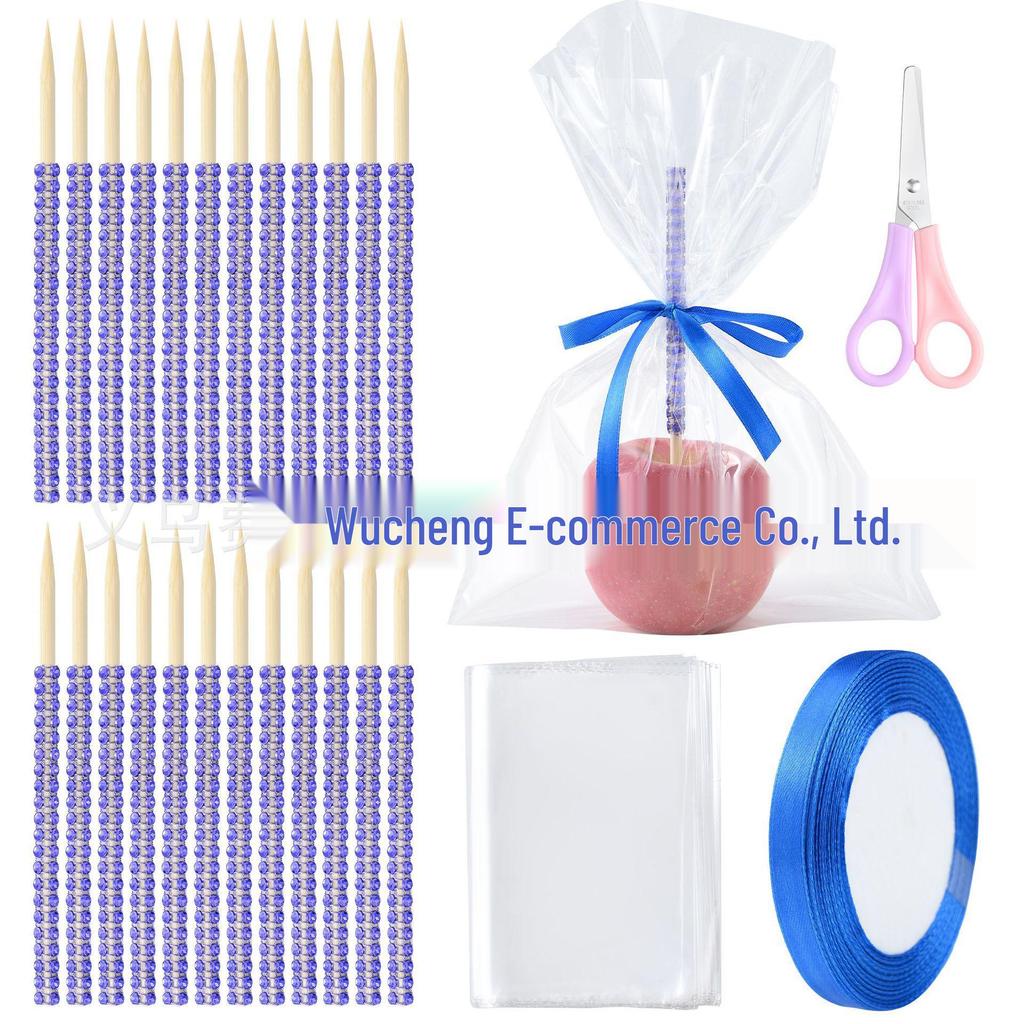 12-Piece Diamond Bamboo Skewers for Christmas Cake & Apple Pie Decoration