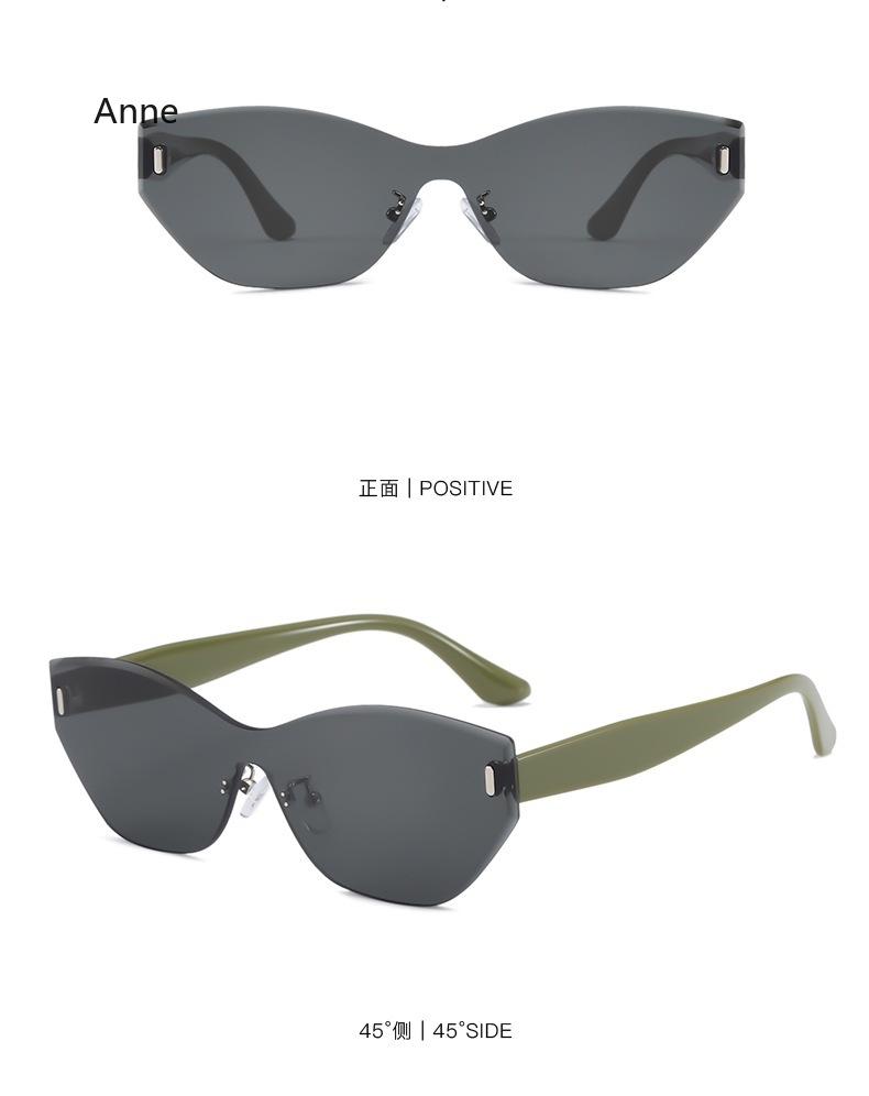

Cat Eye Shape Men s Sun Glasses Rimless Cut Edge UV Protection Sunglasses Men Outdoor Travelling Sun Glasses for Women gafas