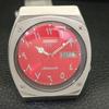 AUTOMATIC VINTAGE SEIKO JAPAN 7009A MENS ARABIC RED COLOR DIAL WATCH A701393-5 R206a-a701393