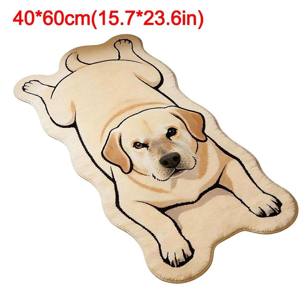 Special-shaped Puppy Print Rug Decorative Carpet Animal Floor Mat Entryway Mat Bedside Floor Decor