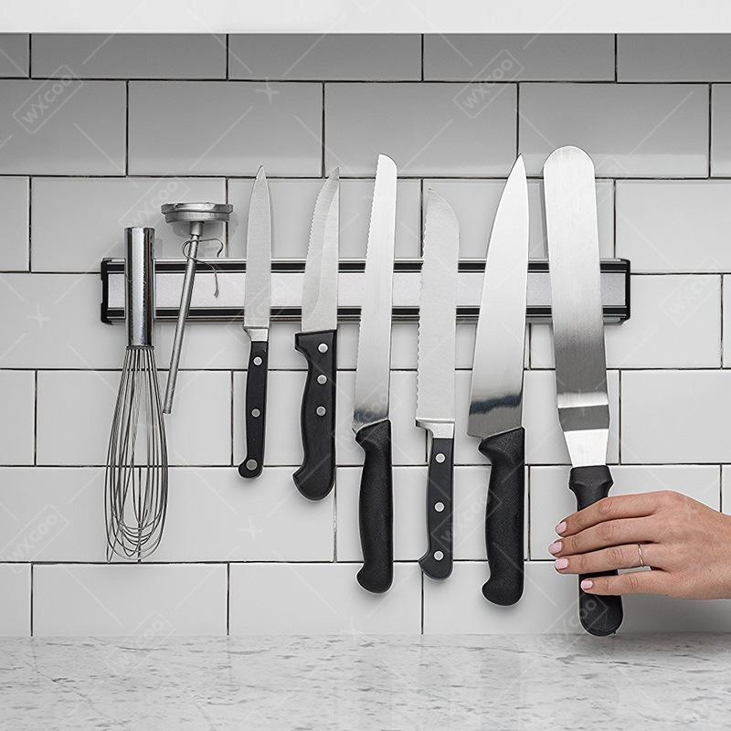 Kitchen Knife Holder Wall Mounted Magnetic Knife Strip Multipurpose Powerful Knife Rack Storage Kitchen Utensils Accessories