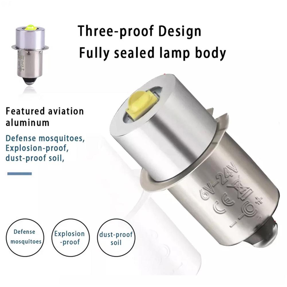 P13.5S E10 BA9S Base 5W LED Upgrade Bulbs White Maglite Flashlight 6500K 3W DC6V-24V Replacement Bulbs Torches Work Lamp Bulbs 7