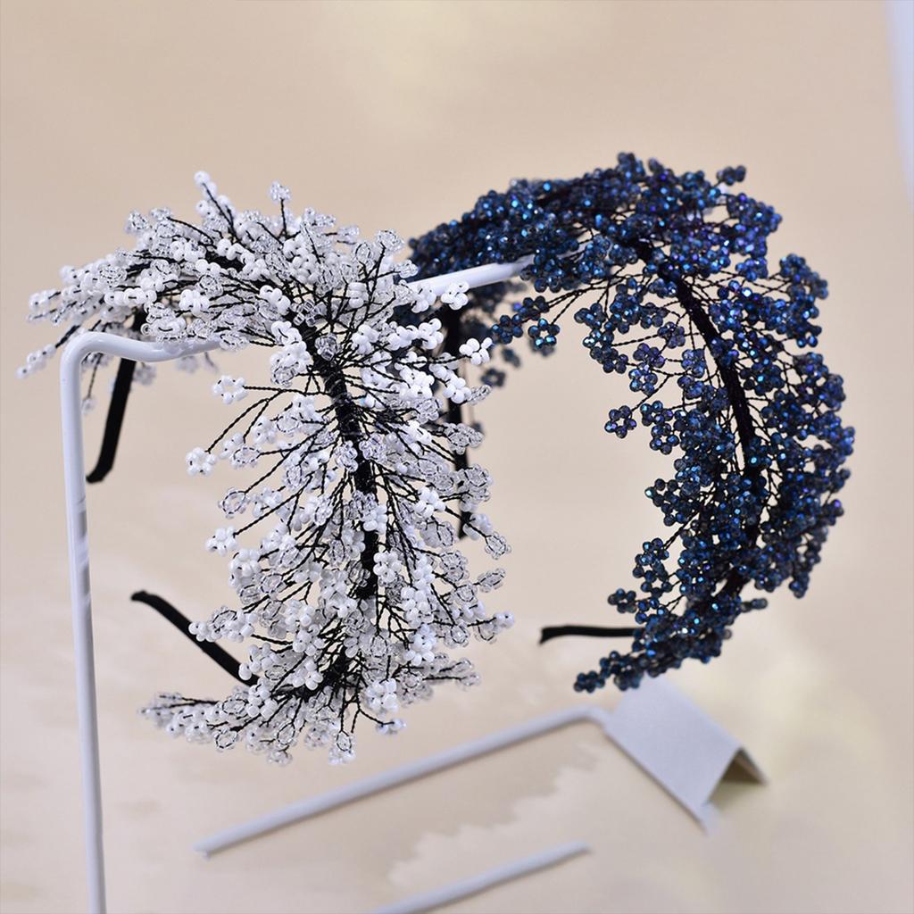Fascia di Cristallo alla Moda per Donna Ragazza Elegante Intrecciata Fiore Cerchietto per Capelli Fascia per Capelli da Matrimonio Copricapo da Sposa Accessorio per Festa
