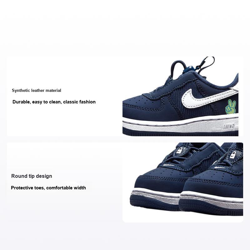 Nike Force 1 Toggle SE TD Peace Baby Sneakers Blue Midnight-Navy Lime-Glow DB1819-400