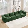 Sofá Nube Extra Grande de 4 Plazas sin Estructura, Modular, Espuma de Alta Densidad 32D, Agradable al Tacto, Tejido Suave, Antideslizante, No Requiere Montaje, Verde.