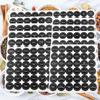 Spice Labels, 432Pcs Spice Labels Stickers 1.4in Waterproof Adhesive Round Preprinted Spice with Blank Label Black Tear Resistant Sticker