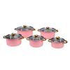 Cookware Set 16cm 18cm 20cm 22cm 24cm Even Heating Stainless Steel Stock Pots with Glass Lids for Kitchen Cooking