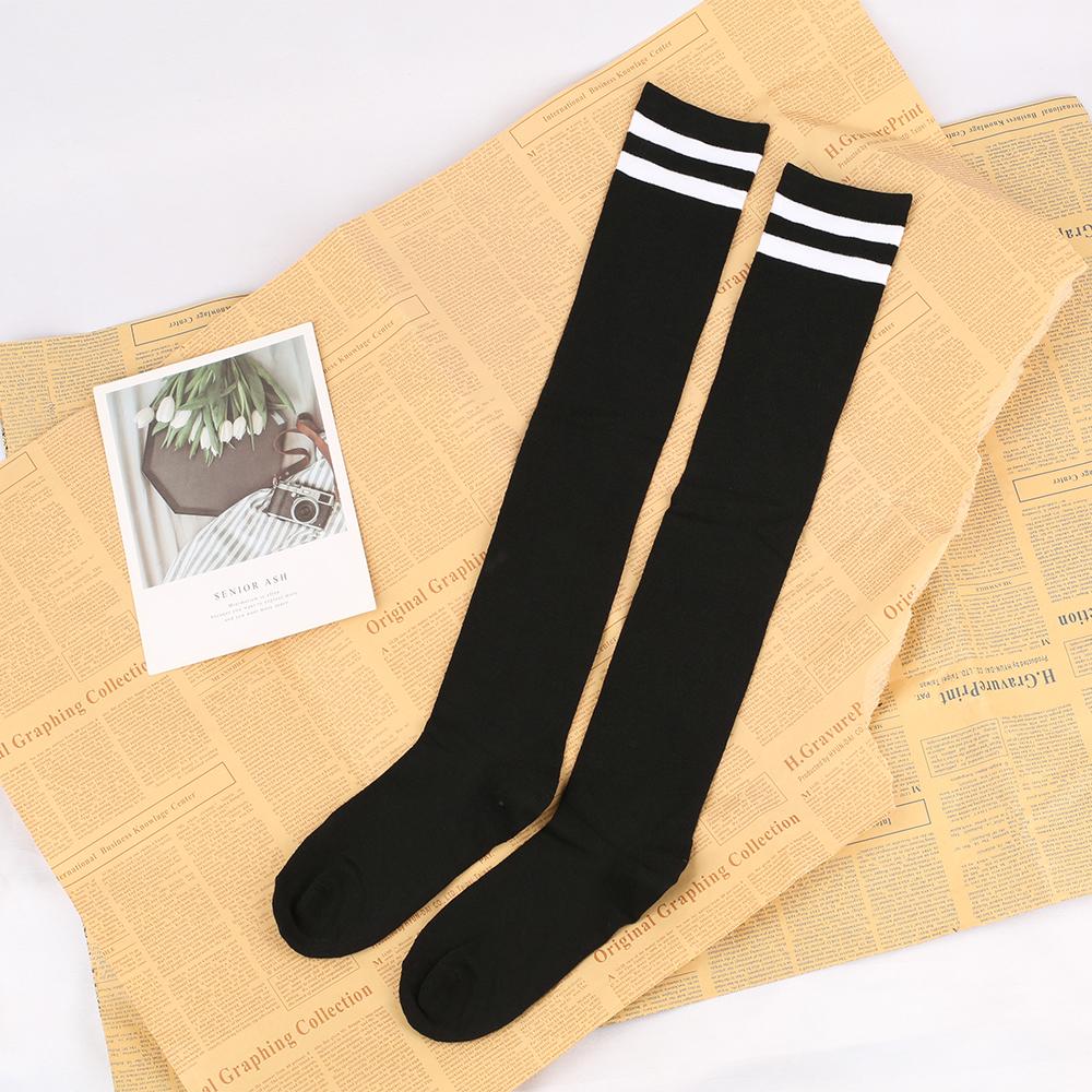 Long Socks With Three Stripes And Over The Knee College Style Performance Dance Women's Pressure Cotton Stocking