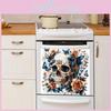 Smiling Halloween Skull With Flower Butterfly Stickers For Lounge Decor Area