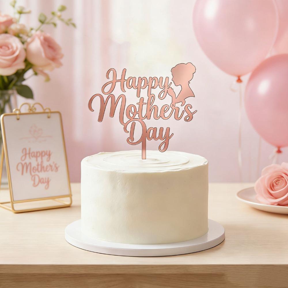 Festival Mother s Day Cake Topper Handmade Dessert Topper Cake Insert Decor  Mother s Day Party розового золота