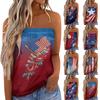 Women's Summer Sexy Strapless Off-Shoulder Elastic Band Design Independence Day Print Top