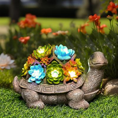 1pc Solar Garden Statues Turtle Figurine Lights for Outside, Yard Decorations Outdoor, Garden Decor Unique Birthday Housewarming Gifts for Mom