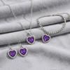 European and American Niche Design Jewelry Light Luxury Full Diamond Love Pendant Neck Chain Earrings High-end Necklace Set