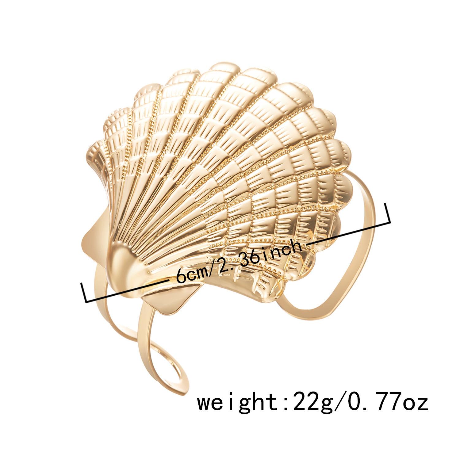 

Women s Bracelet Fashionable Versatile Bohemian Ocean Resort Style Shell Open Statement Metal Bracelet 1