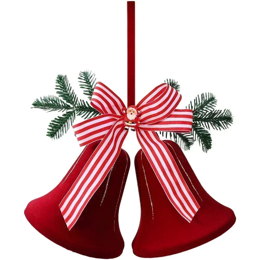 Velvet Plush Flocked Christmas Bell Ornaments For Tree And Window Holiday Decorations With DIY Customization Options
