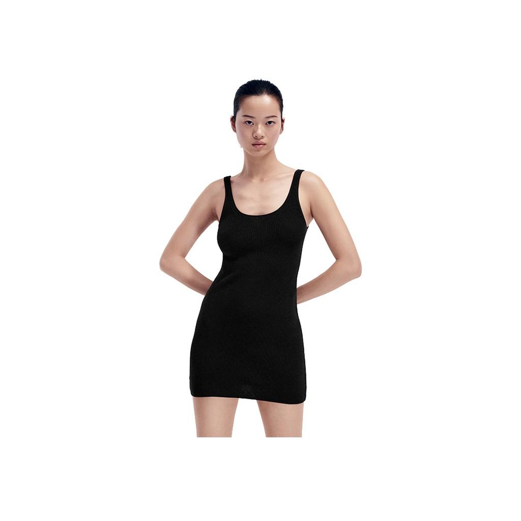 Calvin Klein Jennie Series Solid Knit Sleeveless Dress Women dresses Space-Black 40310WD-BAE