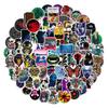 100 Colorful Classic Suitcase & Helmet Waterproof Stickers: European & American Style, Cartoon & Graffiti Designs