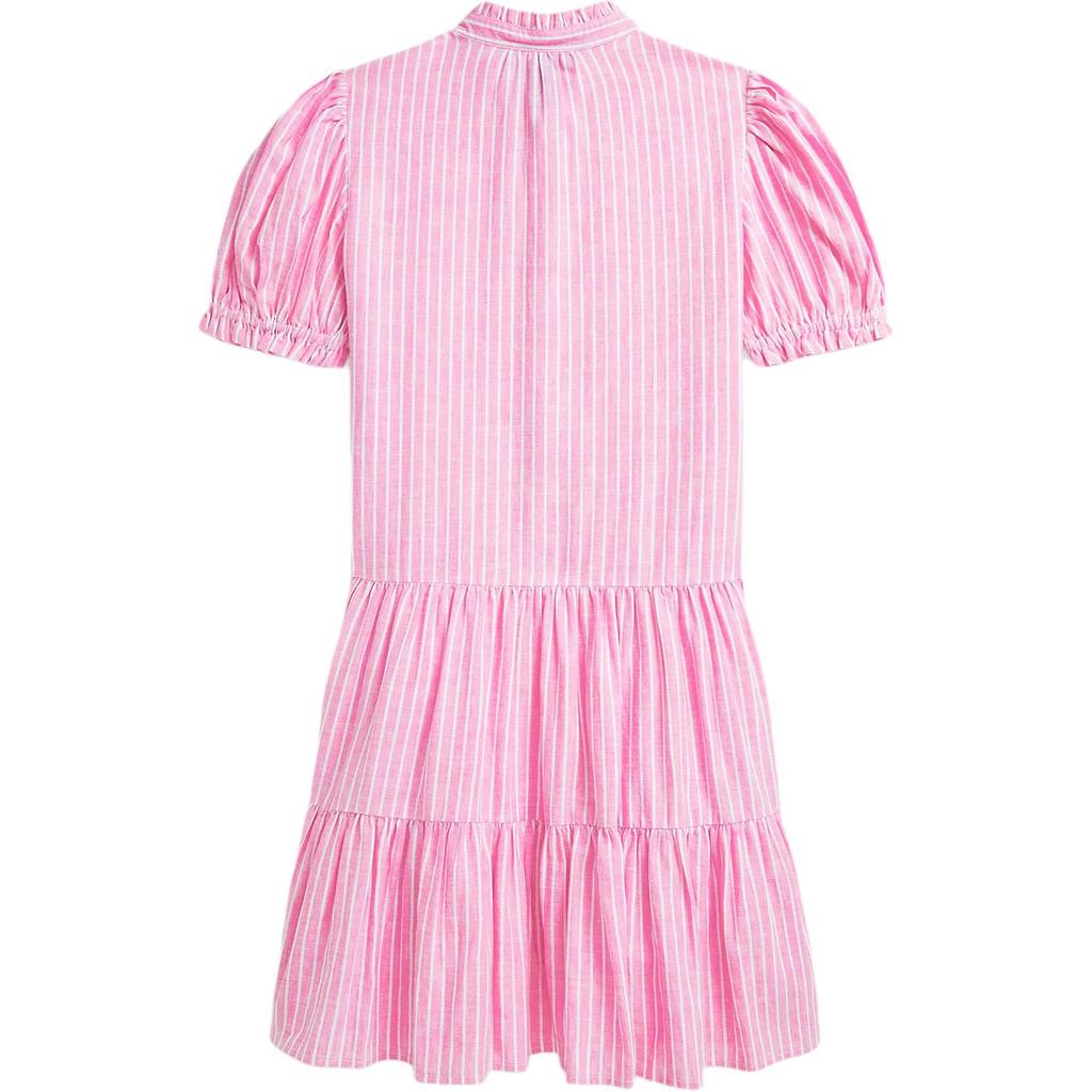 Polo Ralph Lauren Striped Bubble Short Sleeve Dress Kids Dresses Pink 313964281-001