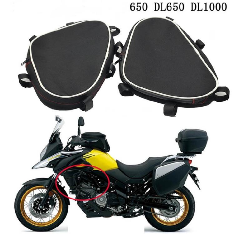 2 piezas de barras protectoras para chasis de motocicleta, bolsa de herramientas a prueba de polvo, fácil instalación, bolsa impermeable para DL650 DL1000