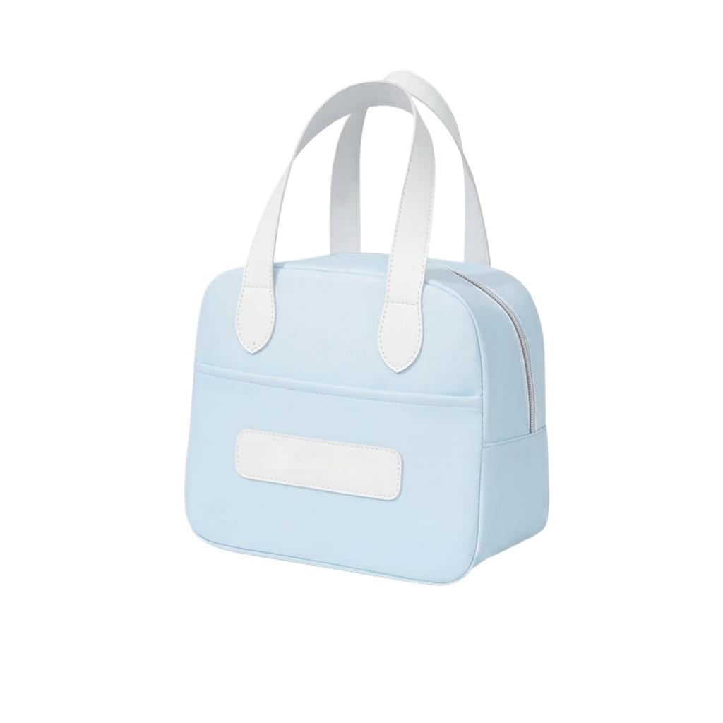 Insulated Lunch Bag Portable Small Size Handheld Bento Box Carrier Cooler Bag for Students and Office Use with Durable Handles and Zipper Closure