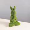 Stylish Flocking Rabbit Statues Realistic Flocking Rabbit Figures Display for Easters and Spring Home Decoration