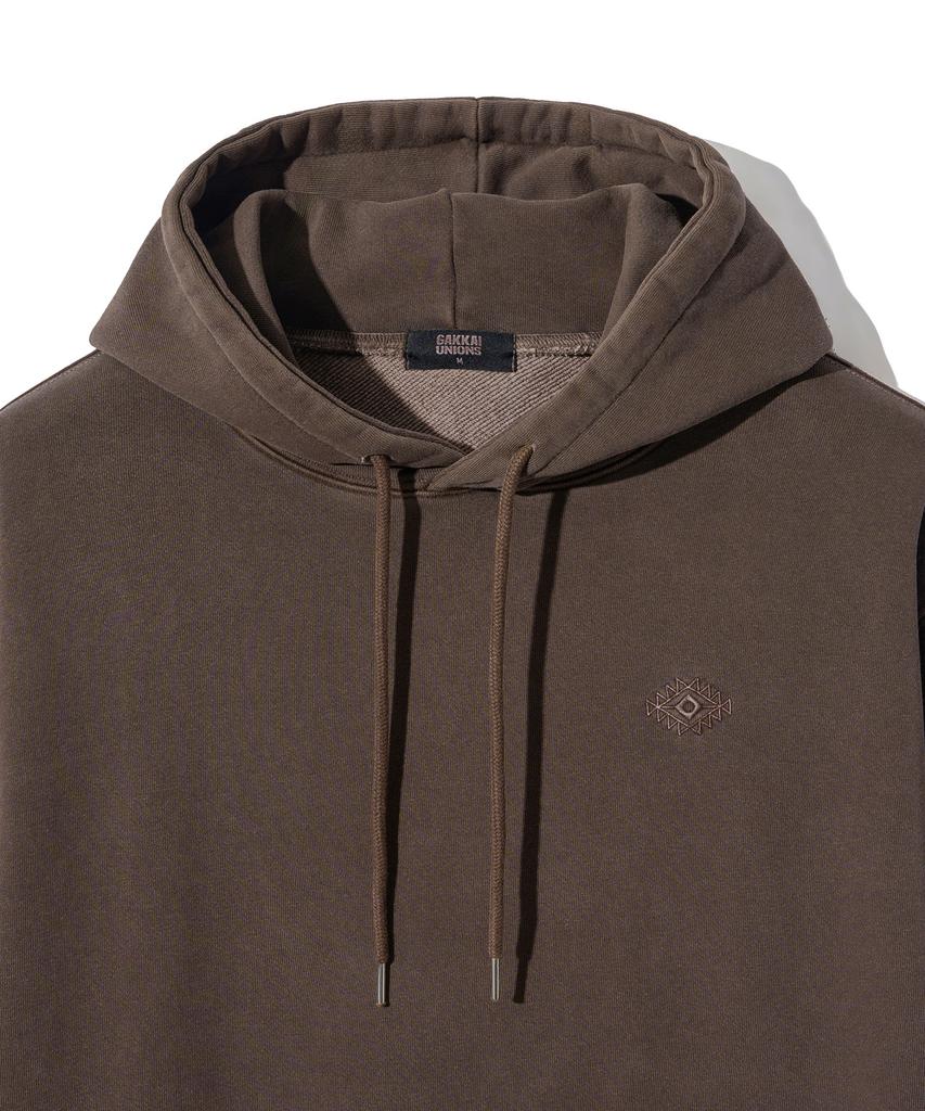 GAKKAI UNIONS Ethnic Sleeve Pigment Hoodie Brown