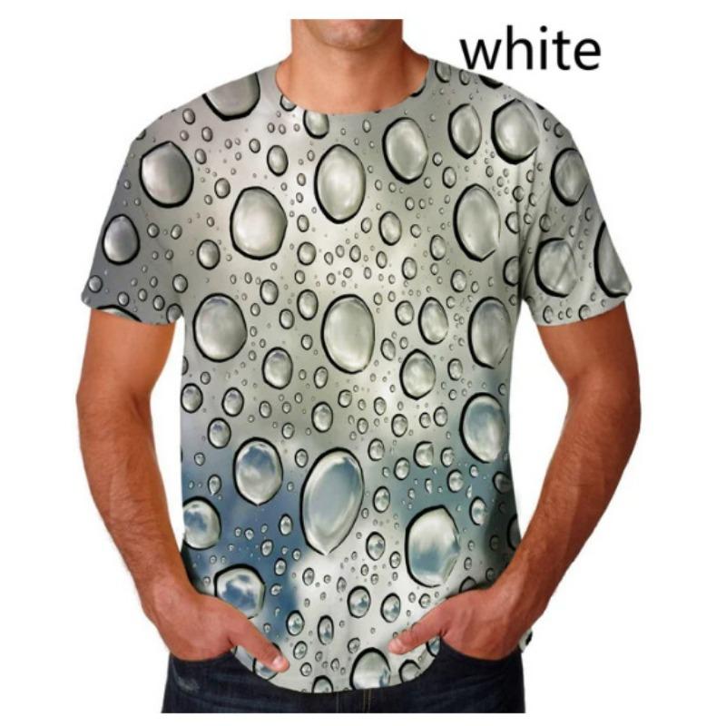 Men & Women Unisex 3D Printed Water Droplet T-shirt Short Sleeved T-shirt