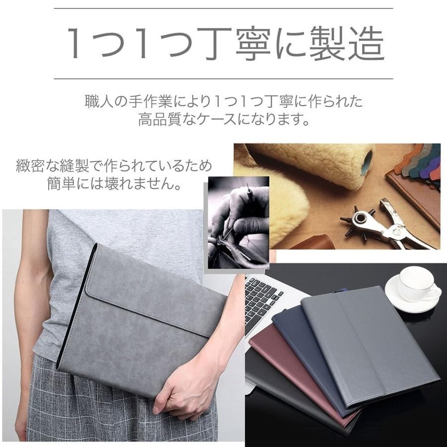 Surface Go Hülle mit Power-Ständer, Full Pen, Vintage Mattgrau, 4/3/2/1 Tasche, Funktion, Stoßfest, Schutz, Aufbewahrung, Leicht, Schlank, Muster,