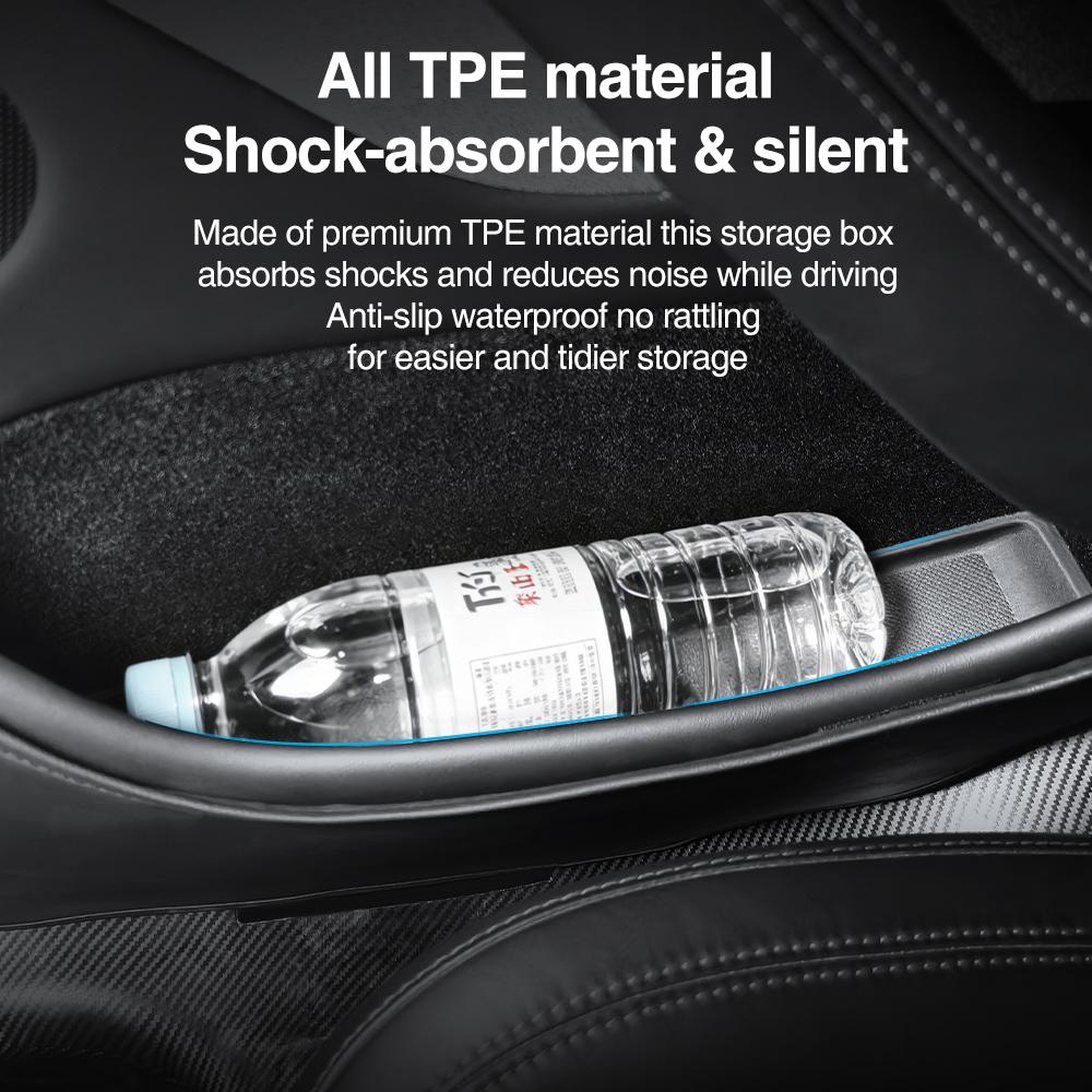 Heenvn 5PCS TPE Car Door Storage Box Center Console Water Cup Pad Mat For Tesla Model Y Juniper Model YL 2025 2026 Accessories