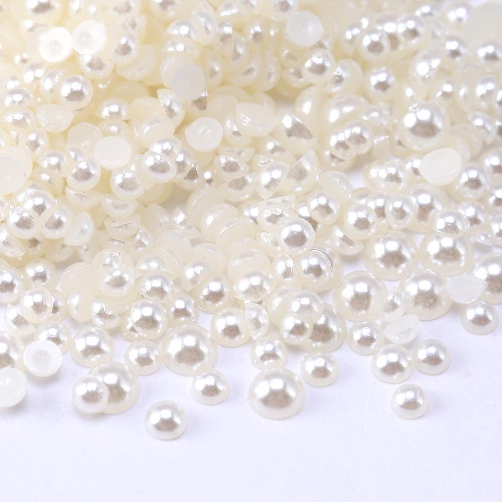 

1,5-8 мм искусственный жемчуг маникюрные украшения полукруглые с плоским дном Abs хайлайтер маникюрные жемчужные украшения не выцветают аксессуары 2.5Mm (about 10,000 pieces)